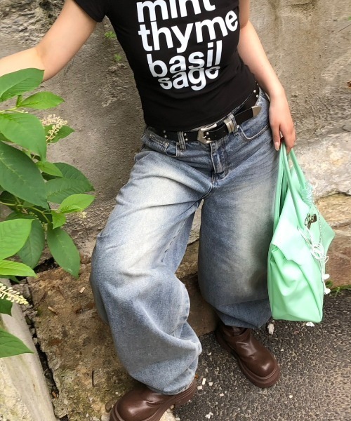 Chikashitsu+（チカシツプラス） ワイドパンツ ジーンズ 「Chikashitsu
