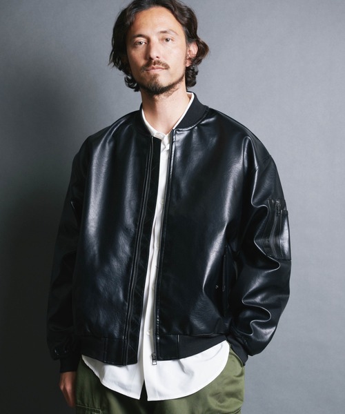 ライダースジャケット レザージャケット　MA-1 Magine 革ジャン ライダース 「SELECT」IR:SYNTHETIC LEATHER MA
