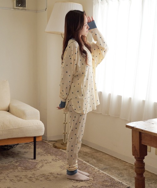 【美品】EDIT.FOR LULU ホワイト ハート柄 ルームウェア 美品】EDIT.FOR LULU ホワイト ハート柄 ルームウェア