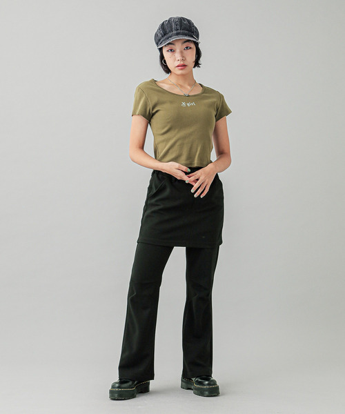 X-girl（エックスガール） パンツ EASY MINI SKIRT AND PANTS LAYERED