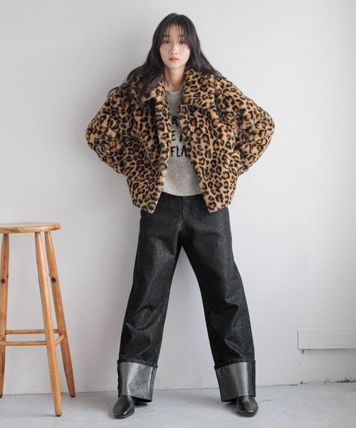 LOWRYS FARM ニット セーター ショートロゴニットプルオーバー