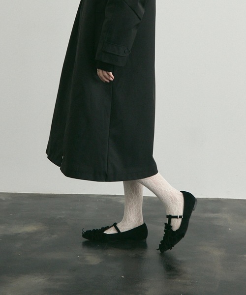 パンプス Pointed Toe Ribbon Flat Pumps / ポインテッドトゥ