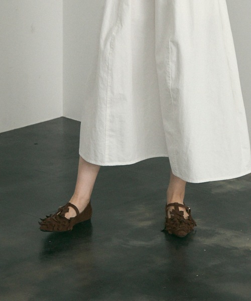 パンプス Pointed Toe Ribbon Flat Pumps / ポインテッドトゥ
