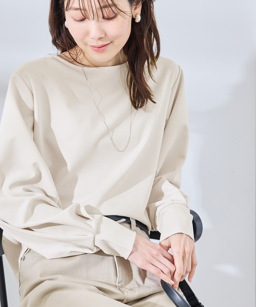 軽やかジョーゼットトップス レディース ROPE' PICNIC tシャツ タックインしやすいカットジョーゼット