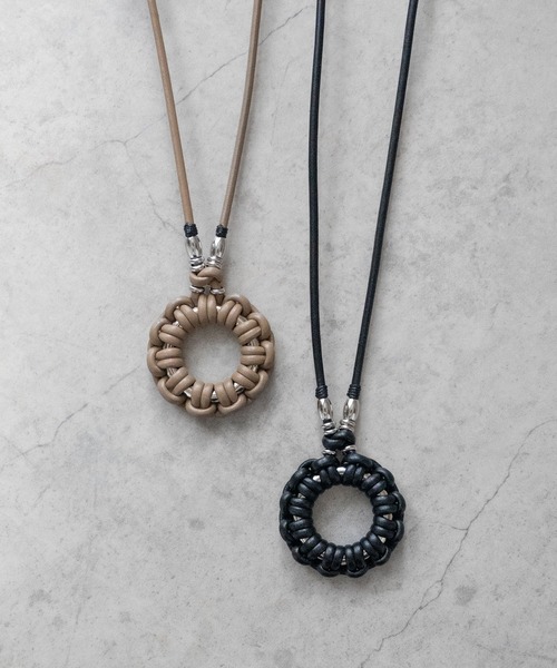WALK IN CLOSET ネックレス 「 SENTI 」LEATHER BRAID CIRCLE NECKLACE