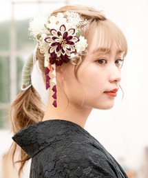 SOUBIEN（創美苑） 成人式 卒業式 つまみ細工 flower髪飾り3点セット