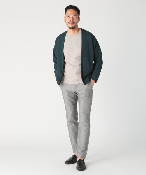 MEN'S BIGI（メンズビギ） カーディガン ワッフルシアサッカー素材