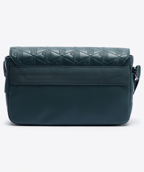 LACOSTE ショルダーバッグ バッグ モノグラム スプリットレザー