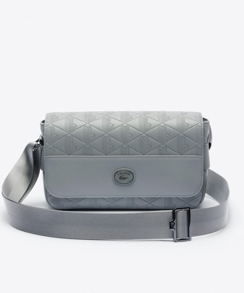 LACOSTE ショルダーバッグ バッグ モノグラム スプリットレザー