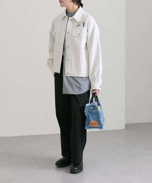 美品【PEZ×ear】ワッペン2wayトートバッグMべージュ