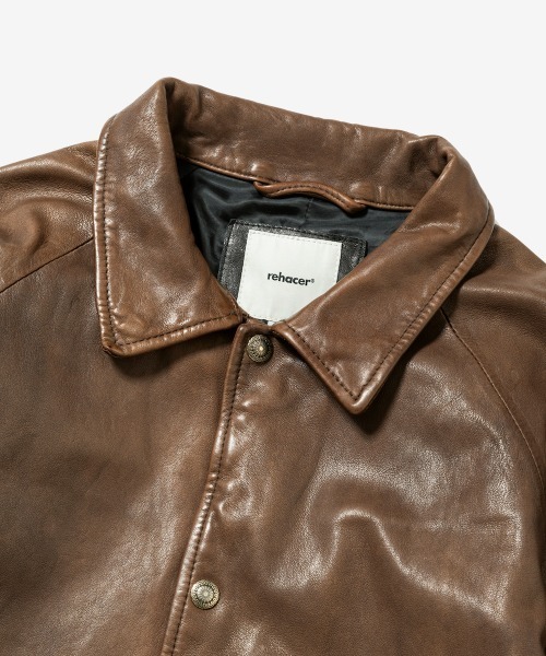 rehacer 革ジャン ライダース : Sheepskin Coach Jacket