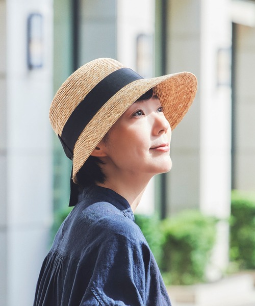 田中帽子店 帽子 ハット 日本製 つば短 麦わら帽子 アンヌ Anne