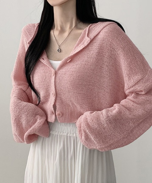 d.i.a フード付カーディガン ピンク PINK HOUSE カーディガン ネームワッペンいっぱいフード付き