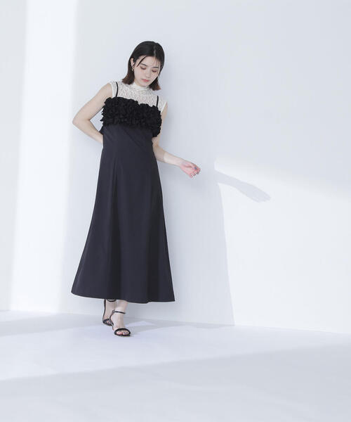 NATURAL BEAUTY BASIC tシャツ ハイネックシアーレース