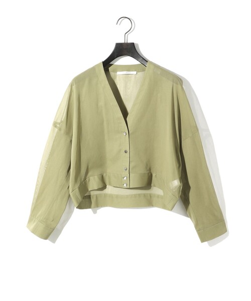 MIDIUMISOLID カーディガン for Ladies シアーボイルVネック