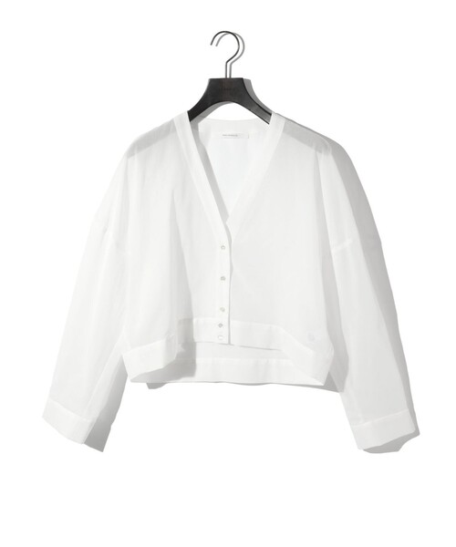 MIDIUMISOLID / ミディウミソリッド MIDIUMISOLID for Ladies シアーボイルVネックカーディガン MIDIUMISOLID カーディガン for Ladies シアーボイルVネック