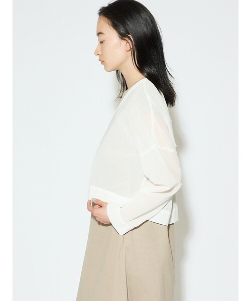 MIDIUMISOLID カーディガン for Ladies シアーボイルVネック