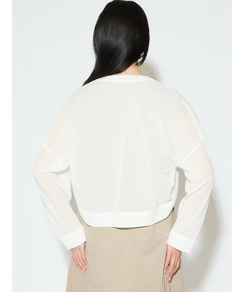MIDIUMISOLID カーディガン for Ladies シアーボイルVネック