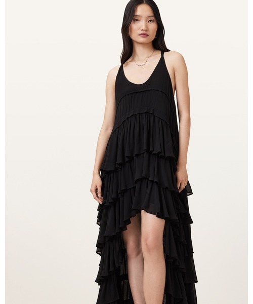ワンピース CAVARLY TIERED RUFFLE MAXI DRESS | CAVARLY ティアード ラッフル マキシ ドレス・ワンピースの画像
