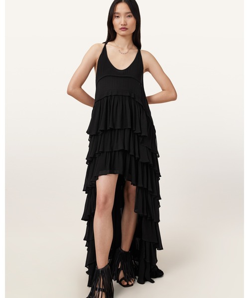 ワンピース CAVARLY TIERED RUFFLE MAXI DRESS | CAVARLY ティアード ラッフル マキシ ドレス・ワンピースの画像
