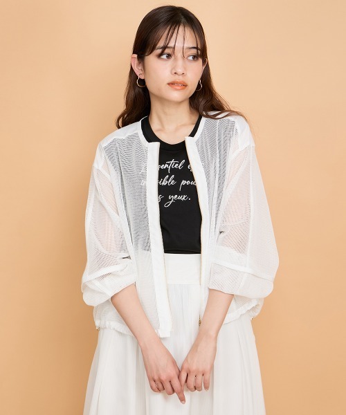 ファッションなデザイン QUEENS COURT ブルゾン アウター マイクロメッシュZIPブルゾン ウェア