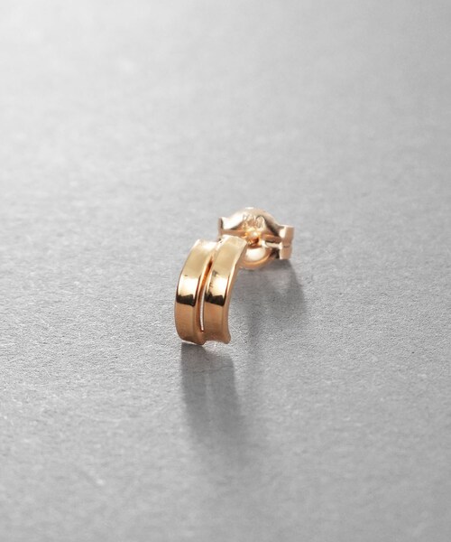 ピアス K10ダブルアーチピアス レディースの画像