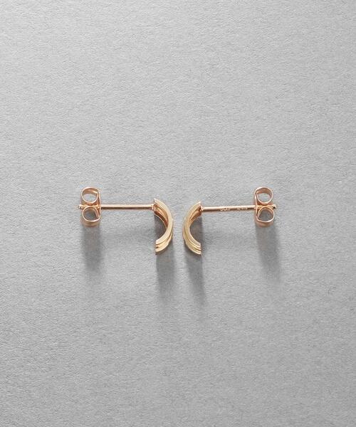 ピアス K10ダブルアーチピアス レディースの画像