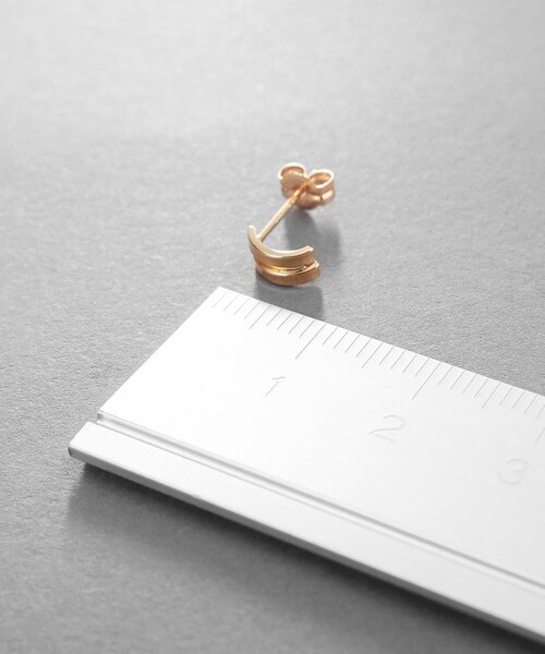 ピアス K10ダブルアーチピアス レディースの画像