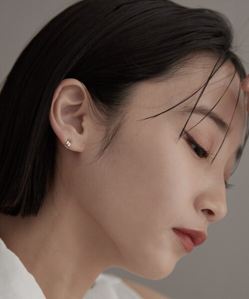 ピアス K10ダブルアーチピアス レディースの画像