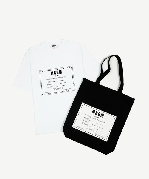 MSGM tシャツ 「New」MSGM Name Tag グラフィックTシャツ「Japan