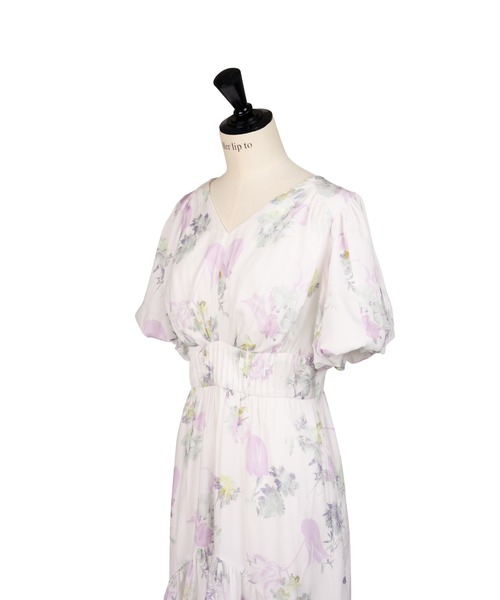 ワンピース Spring Bouquet Satin Dress Spring Bouquet Satin Dress