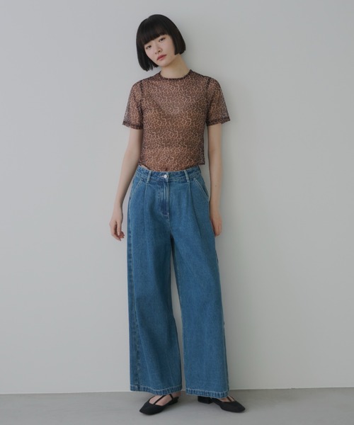 [PERNA] обработка Denim брюки MEDIUM голубой женский 