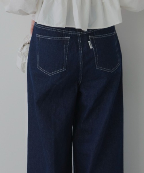 [PERNA] обработка Denim брюки MEDIUM голубой женский 