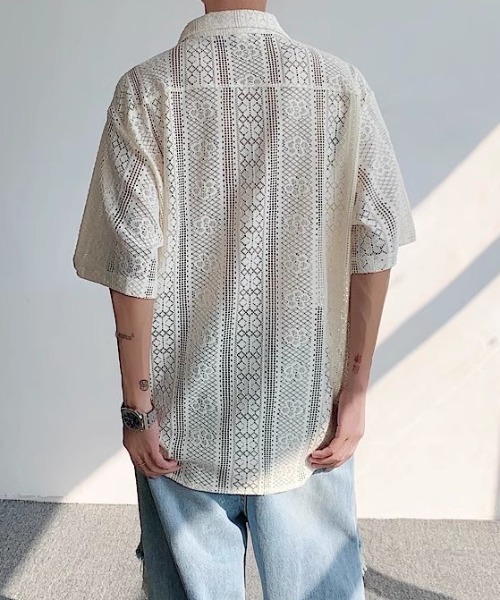 link lot シャツ オープンカラーレースシャツ メンズ : ZOZOTOWN Yahoo