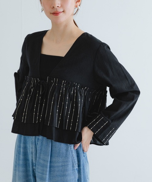 【アーバンリサーチ】スパンコール刺繍ブラウス URBAN RESEARCH ブラウス シャツ スパンコール刺繍ブラウス