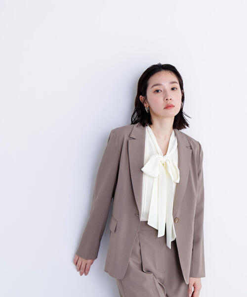 レディーススーツセット(Natural Beauty Basic) NATURAL BEAUTY BASIC ジャケット ノーカラージャケット