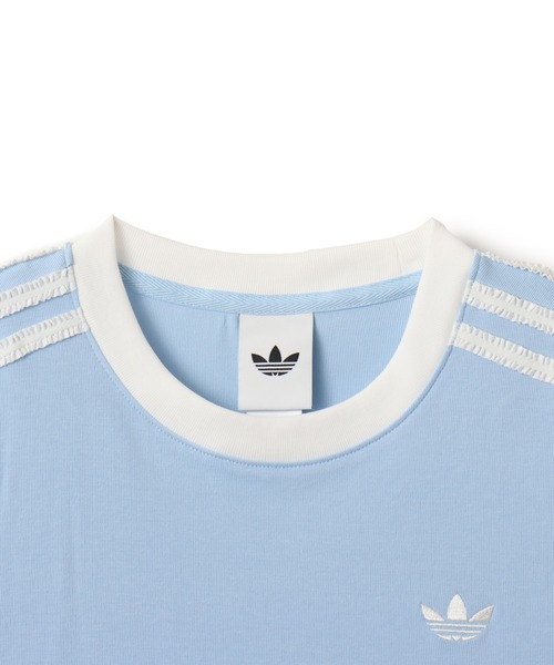 アディダス☆ラッフル Tシャツ フリル 刺繍 3ストライプ 韓国 adidas tシャツ RUFFLE 3S TEE / アディダス ラッフル スリー