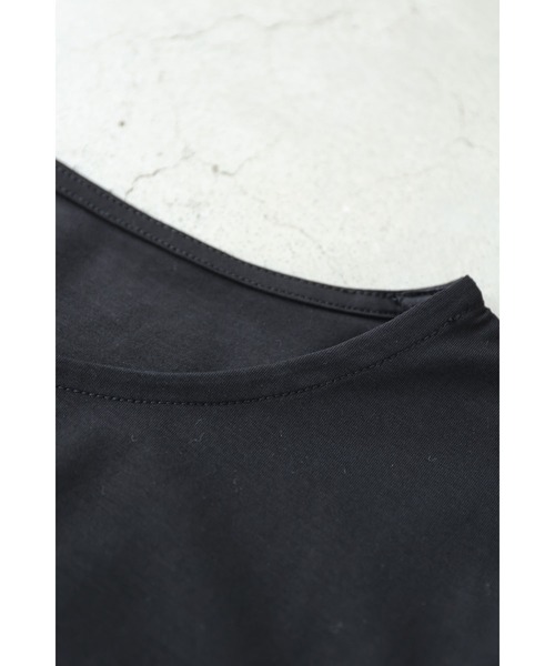tシャツ （黒）流れるアシンメトリーフリルラインのカットソートップス レディース cawaii tシャツ （黒）流れるアシンメトリーフリルラインの