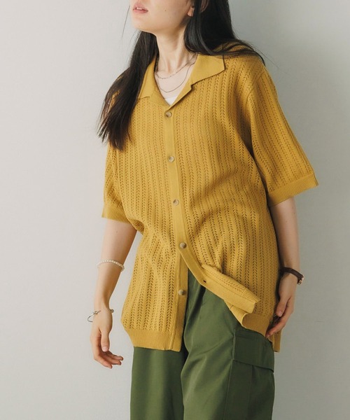ブラウス シャツ ROLLA'S/ローラス BOWLER KNIT SHIRT ニットシャツ レディース