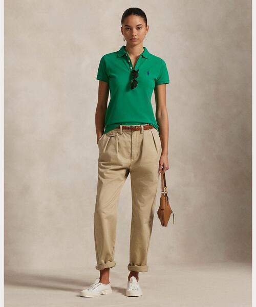 美品 ポロラルフローレン 現行 レディース グリーン ベア ポロシャツ Sサイズ POLO RALPH LAUREN（ポロ・ラルフローレン） ポロシャツ ポロ スリム