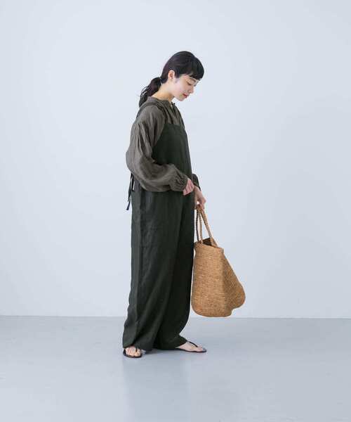 45r  スモック　ブラウス　プルオーバー　麻リネンテイスト　かぐれ かぐれ｜リネンスモックブラウス | Rakuten Fashion(楽天