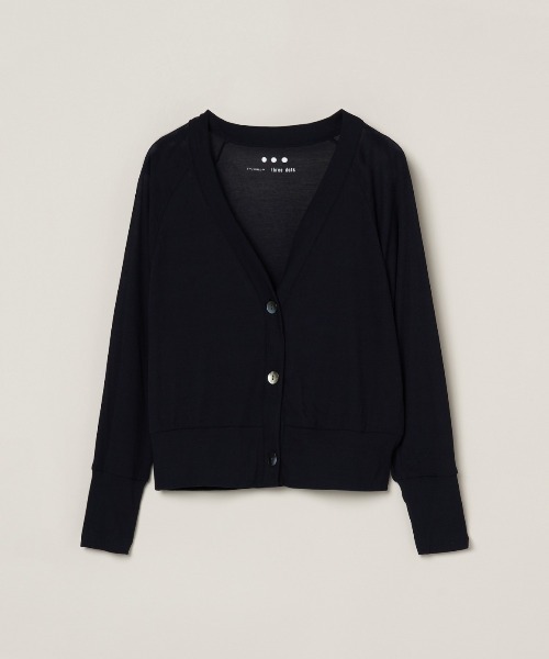 three dots リネンニットカーディガン トッパーカーディガン S テンセルリネンロングトッパーカーディガン