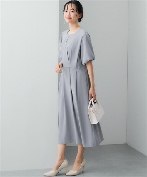 7days Life Styling ワンピース 美極とろみ素材メタルパーツボリューム