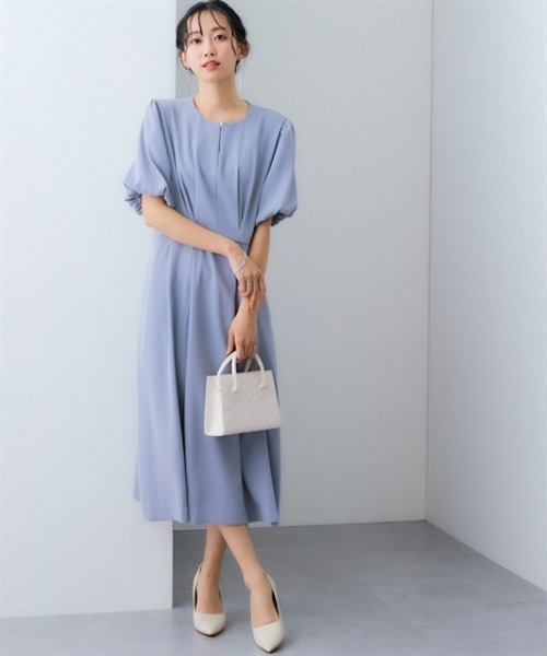 7days Life Styling ワンピース 美極とろみ素材メタルパーツボリューム