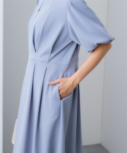 極美品　ワンピース 7days Life Styling ワンピース 美極とろみ素材メタルパーツボリューム