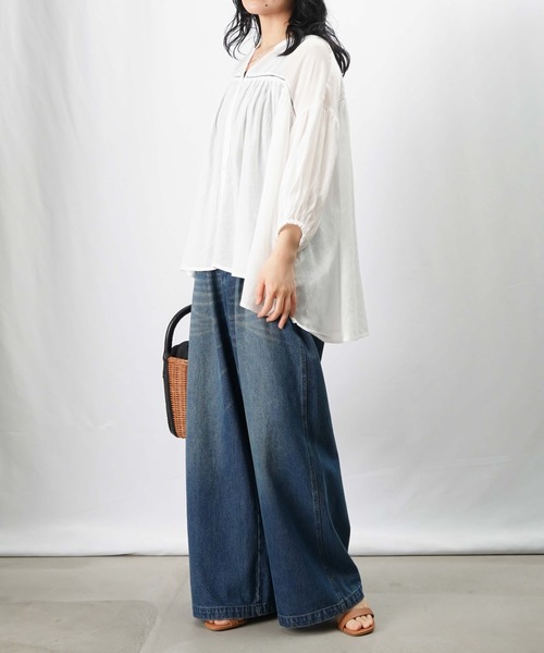 ブラウス シャツ LC/LLL ハシゴレースギャザーブラウス レディース LADY LUCK LUCA ブラウス シャツ LC/LLL ハシゴレースギャザー