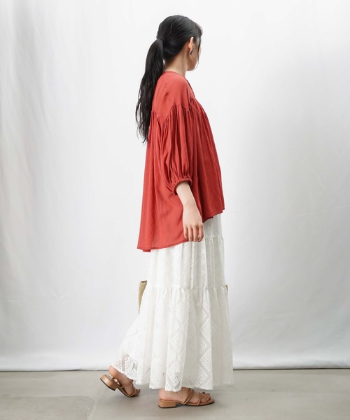 ブラウス シャツ LC/LLL ハシゴレースギャザーブラウス レディース LADY LUCK LUCA ブラウス シャツ LC/LLL ハシゴレースギャザー