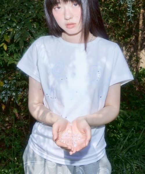 tシャツ 「FANCY CLUB」Gliter Mazy Logo Tee レディース