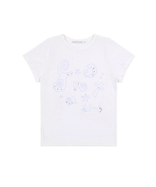 tシャツ 「FANCY CLUB」Gliter Mazy Logo Tee レディース FANCY CLUB tシャツ 「FANCY CLUB」Gliter Mazy Logo Tee