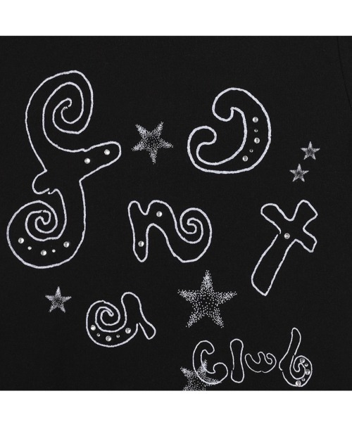 tシャツ 「FANCY CLUB」Gliter Mazy Logo Tee レディース FANCY CLUB tシャツ 「FANCY CLUB」Gliter Mazy Logo Tee